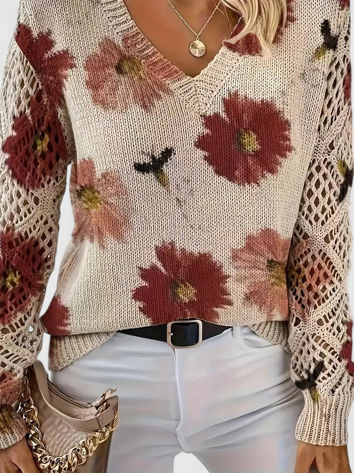 Aurelie | Elegant sweater with flower design
