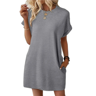 Evasha™ | Casual Minimalist Round Neck Summer Dress