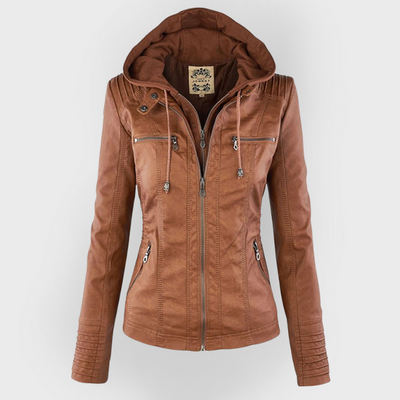 Bellini | Trendy leather jacket with hood