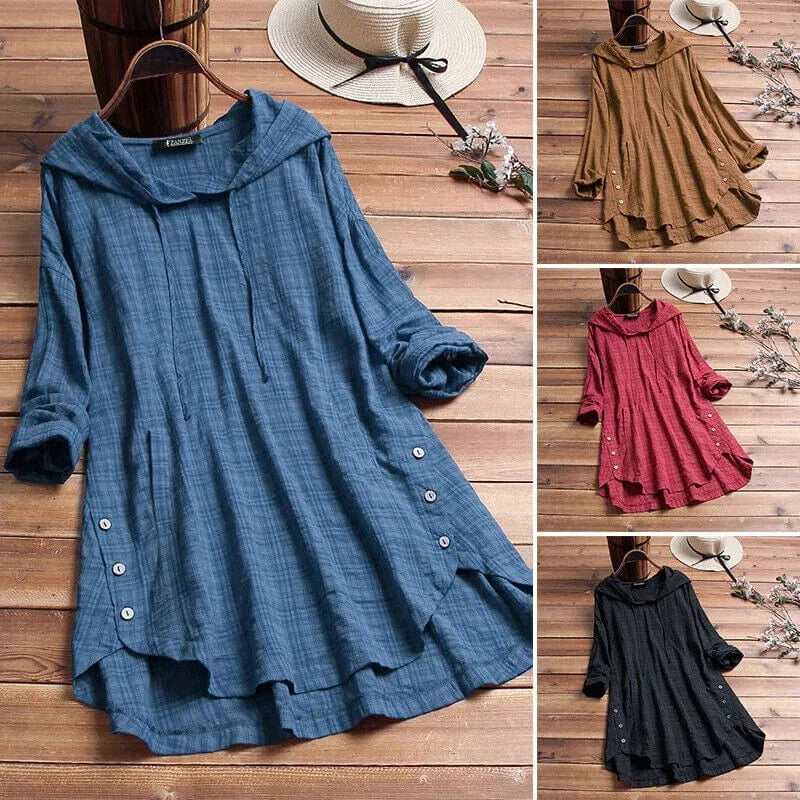 Grandia | Linen Tunic Hoodie