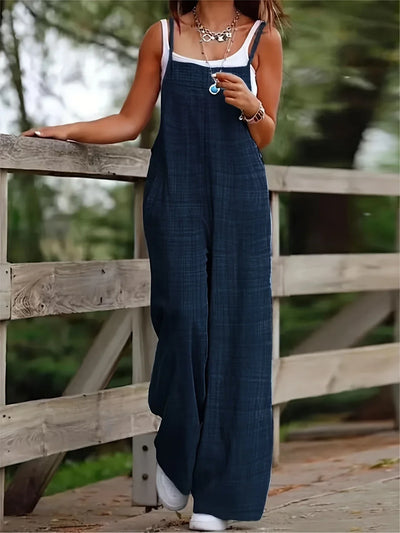 Annia | Casual Wide Leg Overalls With Pockets