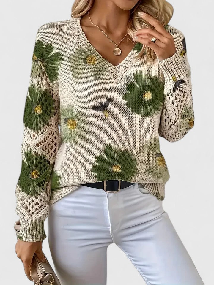 Aurelie | Elegant sweater with flower design