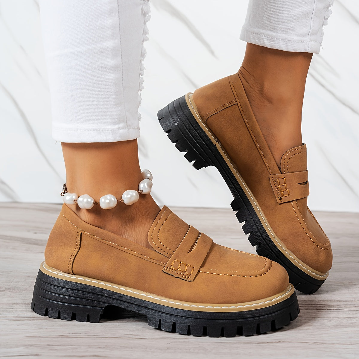 Tamsin | Chunky Sole Penny Loafers