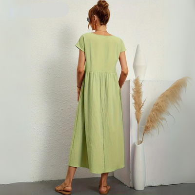 Isla | 100% Pure Cotton Casual Midi Dress