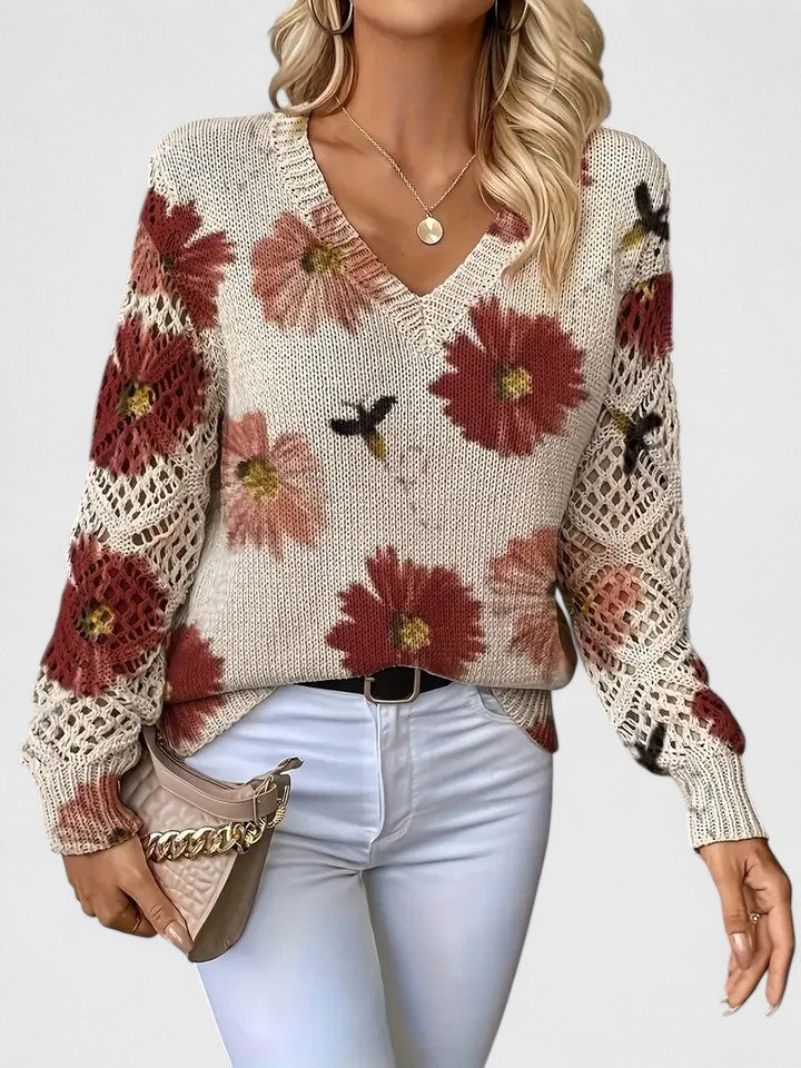 Aurelie | Elegant sweater with flower design
