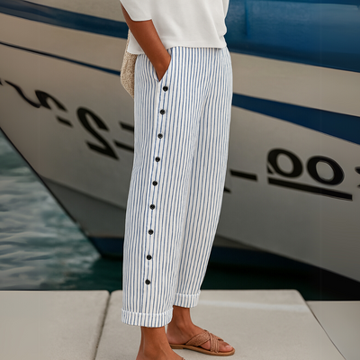 Seabreeze | Stripe Button Trousers