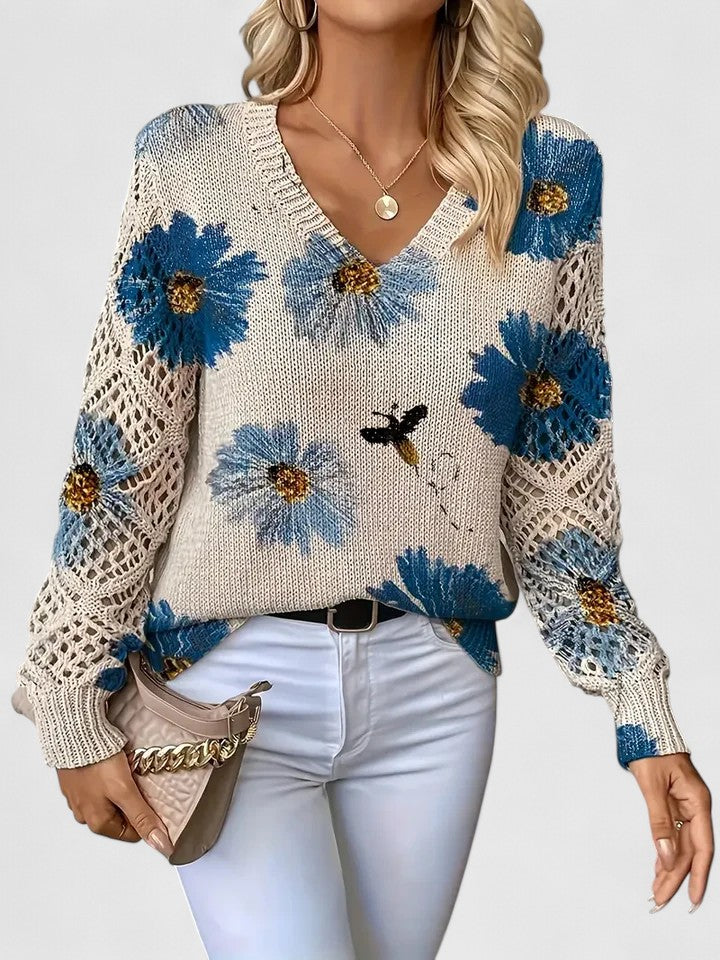 Aurelie | Elegant sweater with flower design