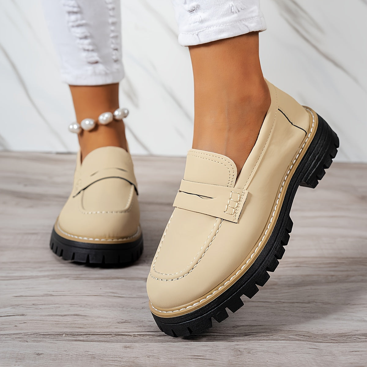 Tamsin | Chunky Sole Penny Loafers