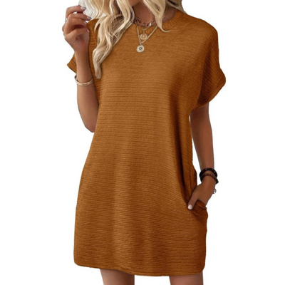Evasha™ | Casual Minimalist Round Neck Summer Dress