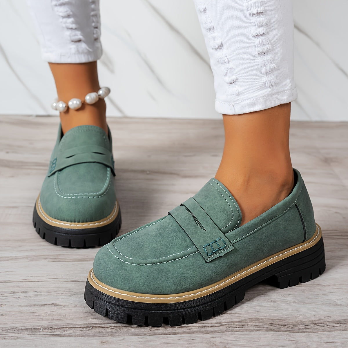 Tamsin | Chunky Sole Penny Loafers