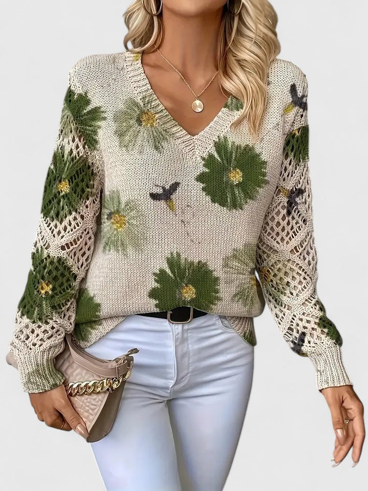 Aurelie | Elegant sweater with flower design