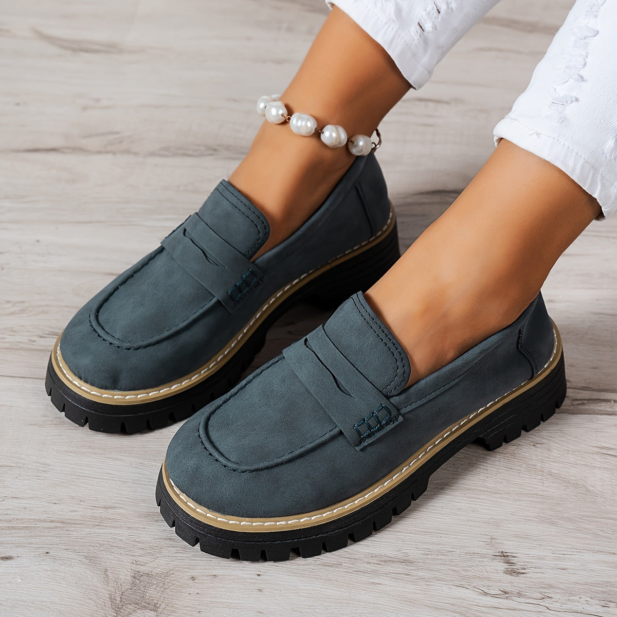 Tamsin | Chunky Sole Penny Loafers