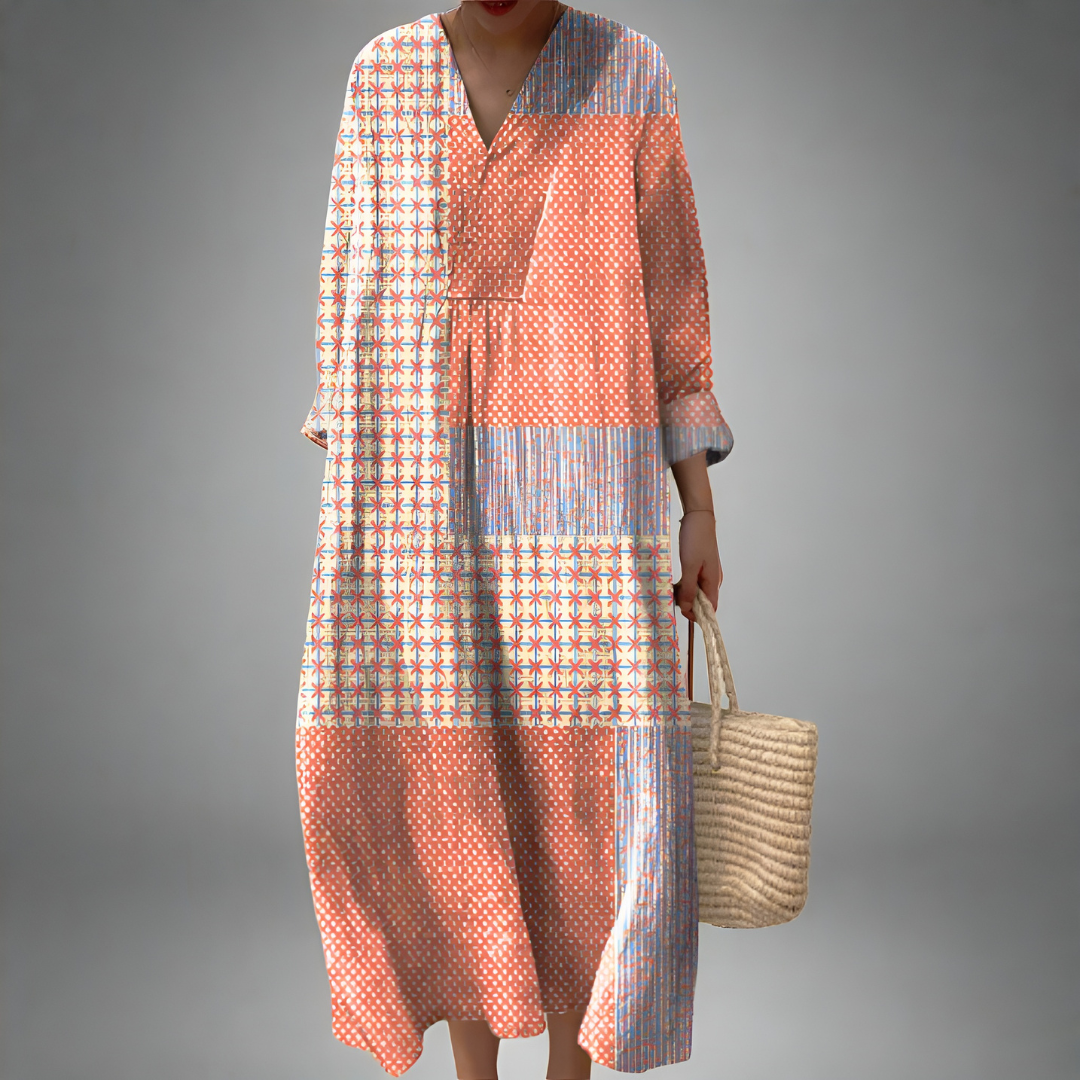 Selma – Retro Patchwork Dress for Women