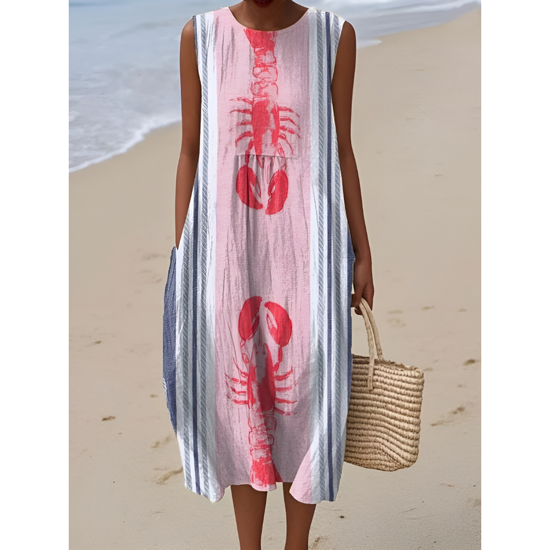 Lorena – Coastal Catch Sleeveless Dress