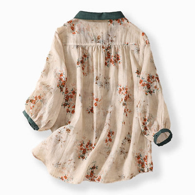 Liora | Floral Linen Blouse