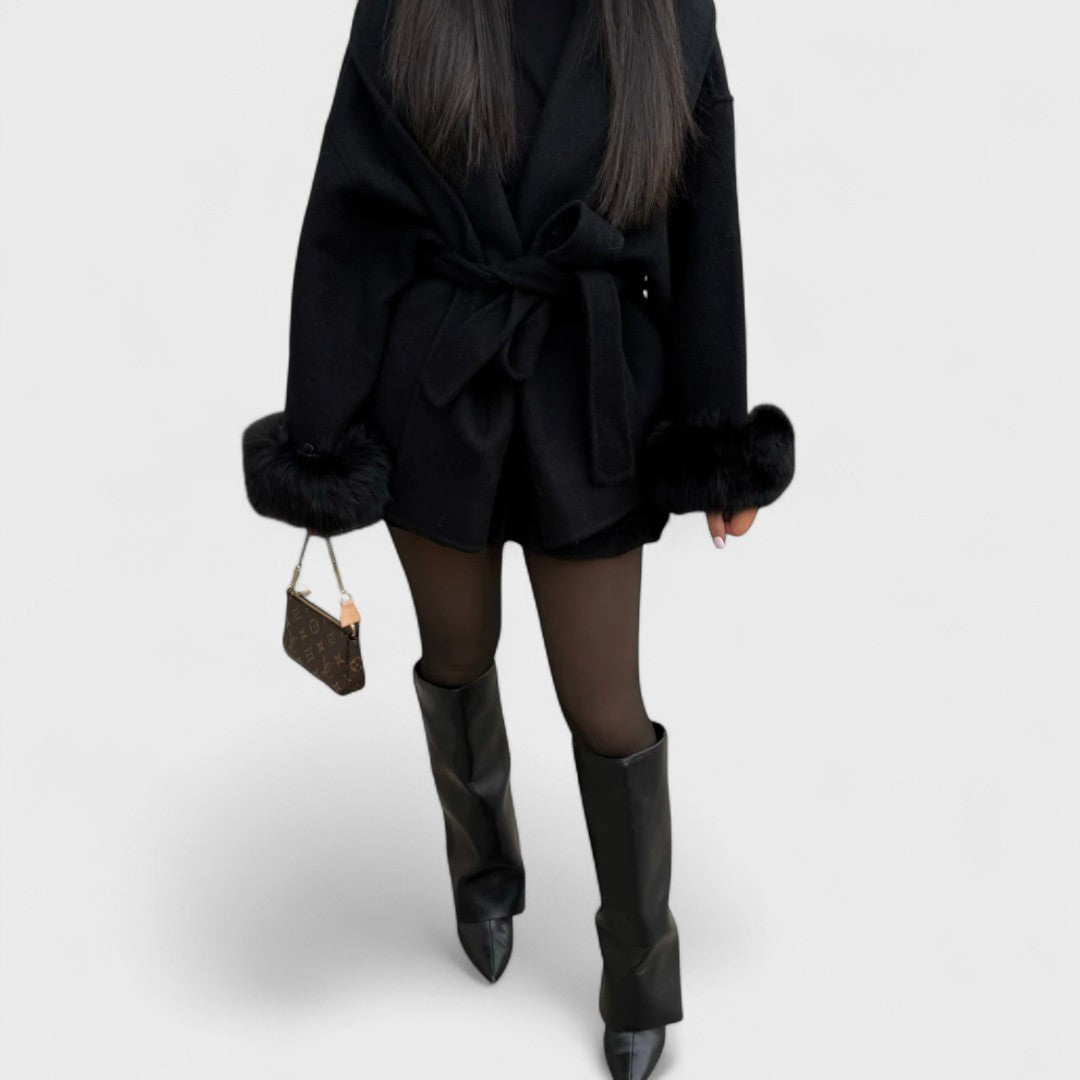 Woolcat | Elegant coat with faux fur details