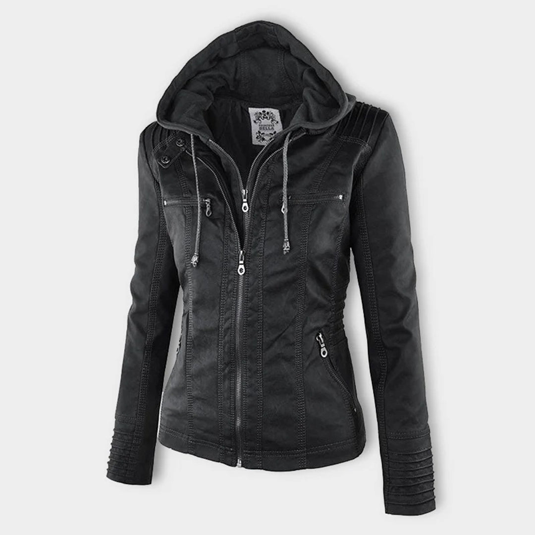 Bellini | Trendy leather jacket with hood