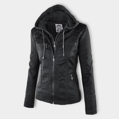 Bellini | Trendy leather jacket with hood