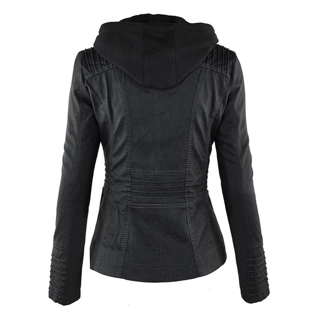 Bellini | Trendy leather jacket with hood
