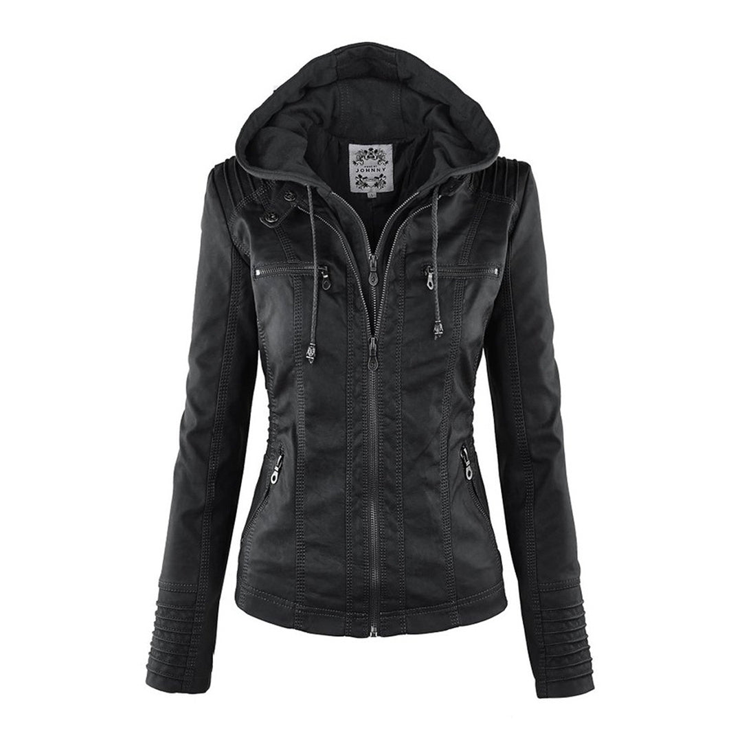Bellini | Trendy leather jacket with hood