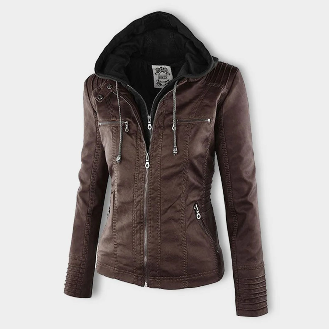 Bellini | Trendy leather jacket with hood