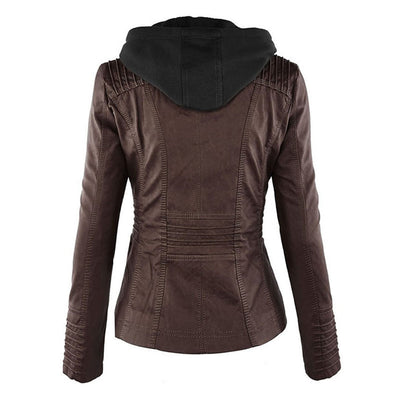 Bellini | Trendy leather jacket with hood