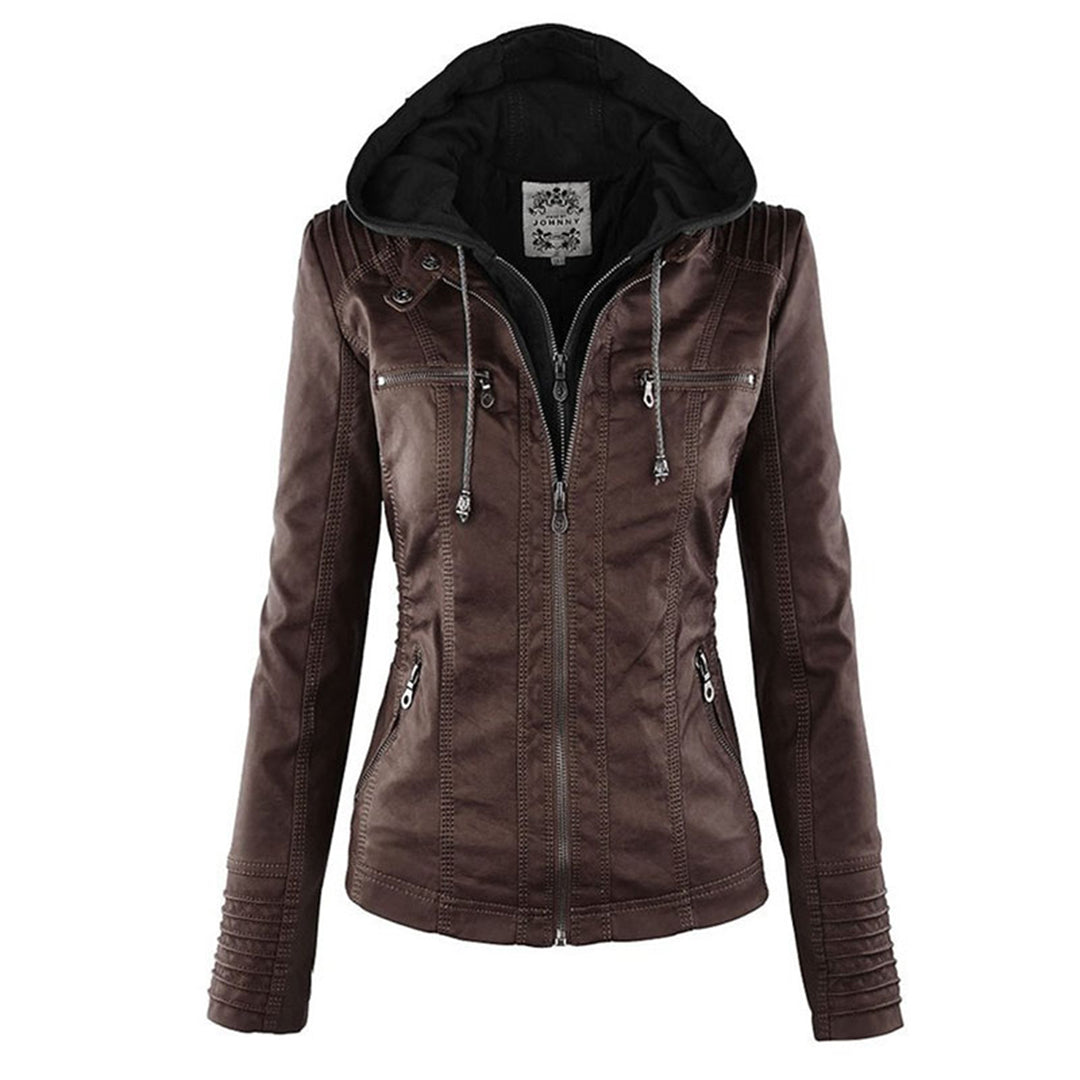 Bellini | Trendy leather jacket with hood