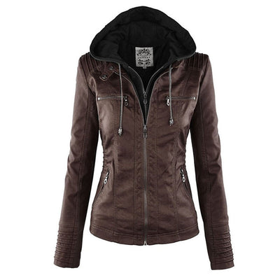 Bellini | Trendy leather jacket with hood