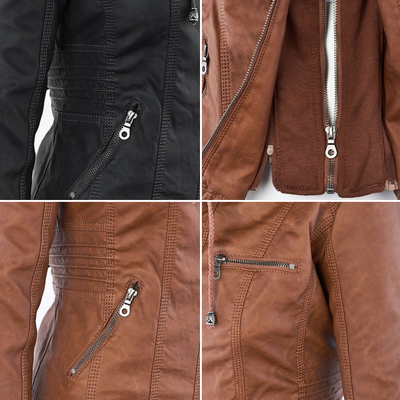 Olivia™ | Waterproof Women's Leather Jacket with Hood