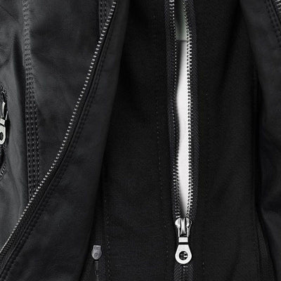Bellini | Trendy leather jacket with hood