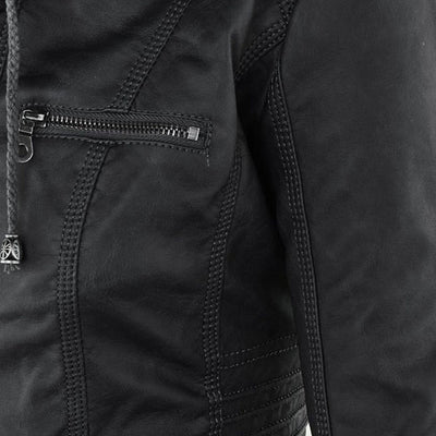 Bellini | Trendy leather jacket with hood