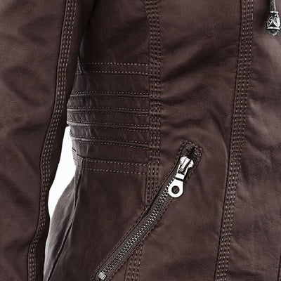 Bellini | Trendy leather jacket with hood