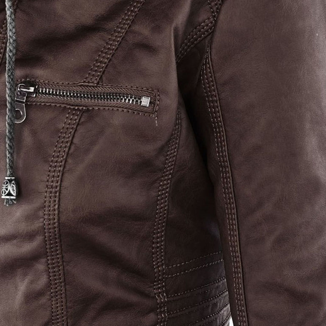 Bellini | Trendy leather jacket with hood