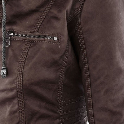 Bellini | Trendy leather jacket with hood