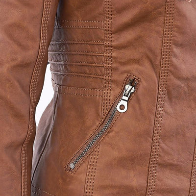 Bellini | Trendy leather jacket with hood