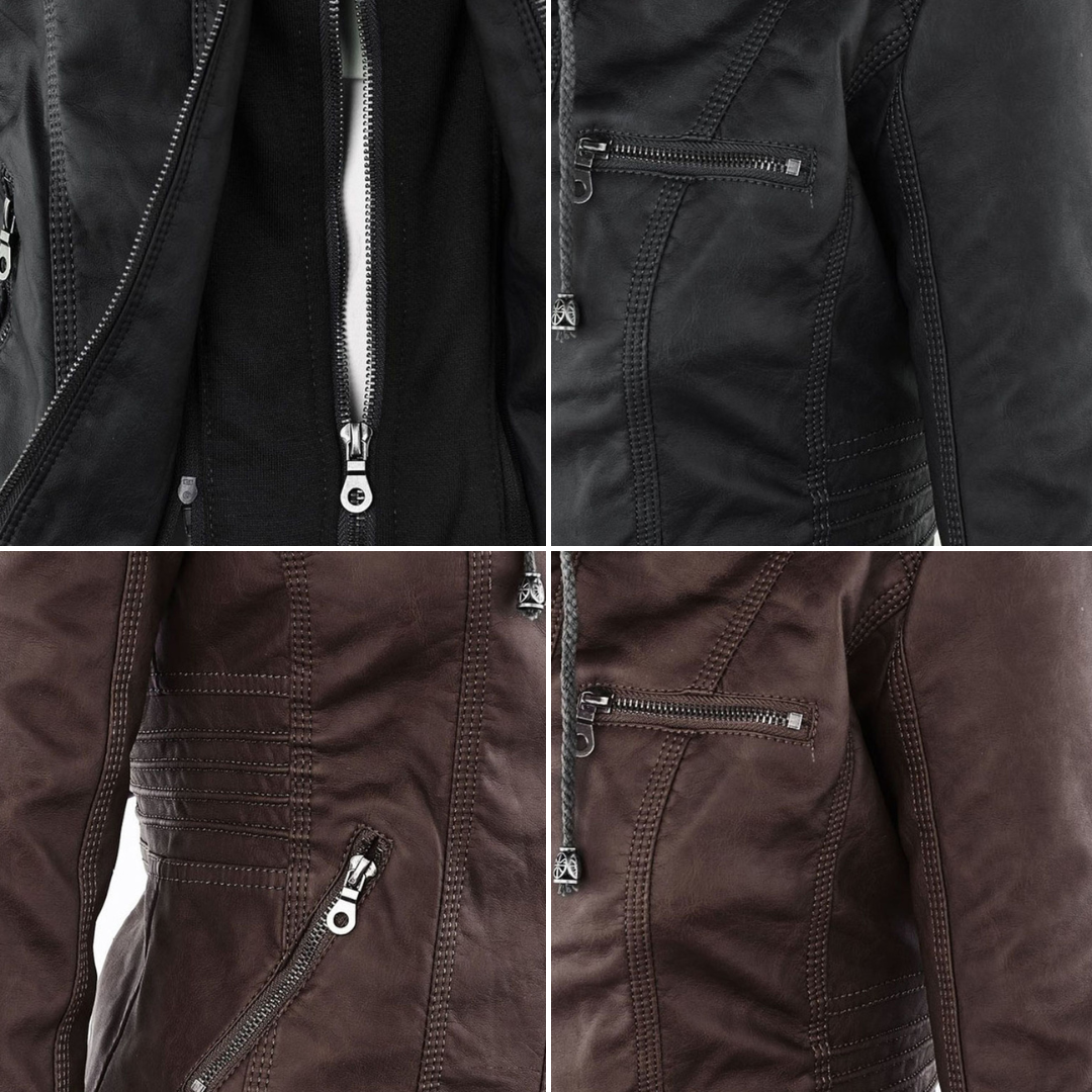 Bellini | Trendy leather jacket with hood