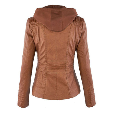 Bellini | Trendy leather jacket with hood