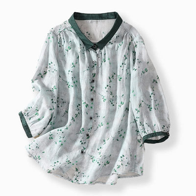 Liora | Floral Linen Blouse