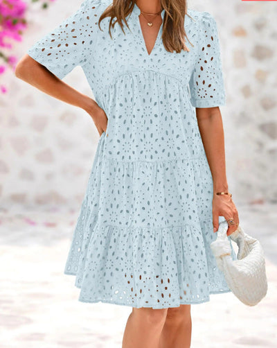 RICA™ | Chic Lace Ruffle Summer Dress