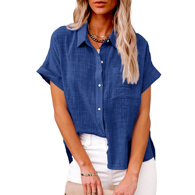 AUDRINE™ – Comfy Casual Button-Up Blouse