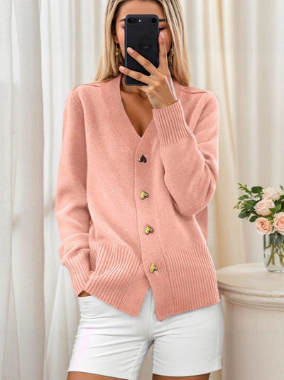 Adele | Elegant Heart Button Cardigan