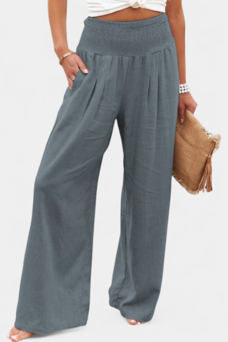 Alexia – Cotton-Linen Pants with Flowing Cut
