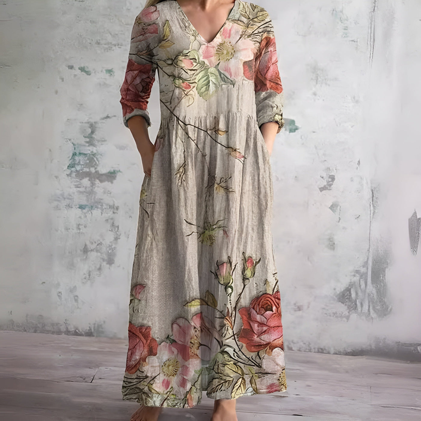TIANA | Orchid Maxi Dress Soft Beige