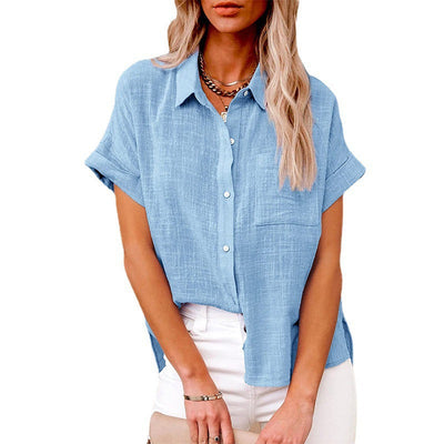 AUDRINE™ – Comfy Casual Button-Up Blouse
