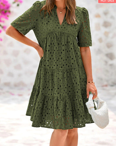 RICA™ | Chic Lace Ruffle Summer Dress