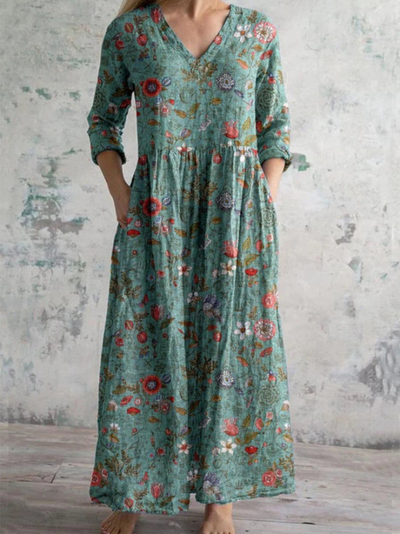 Celestine | Maxi Dress With Vintage Flower Print