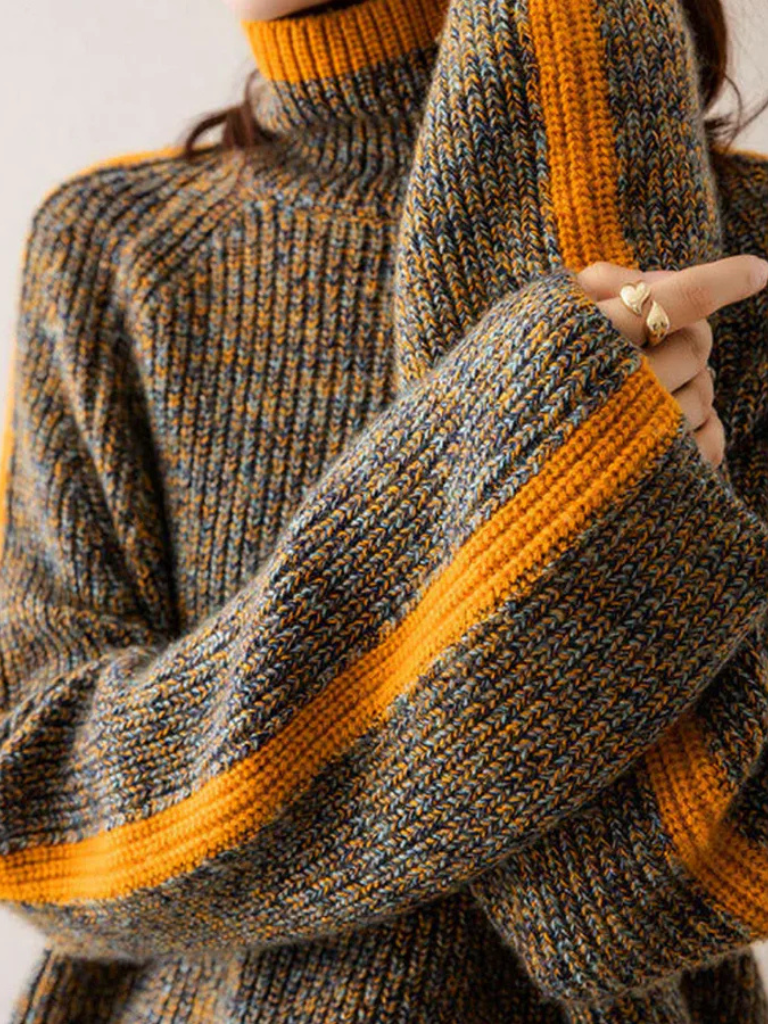 FERN COZY STRIPE TURTLENECK SWEATER