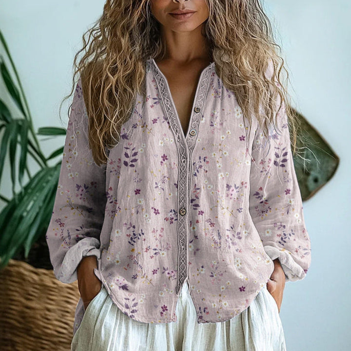 Vancouver Lane™ | Ambre - Vintage Leaf Print Blouse