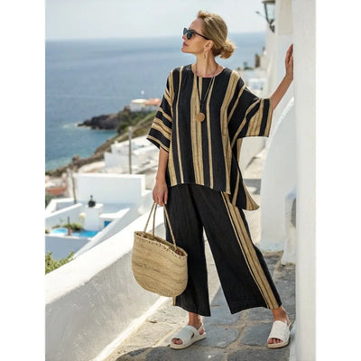 Arielle | Women Loose Stripe Two Piece Set