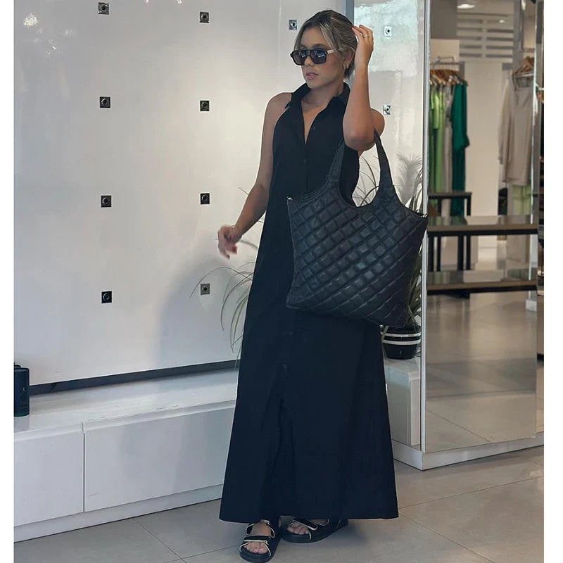 Macy | Halter Neck Vacation Maxi Dress — Effortless Street Chic